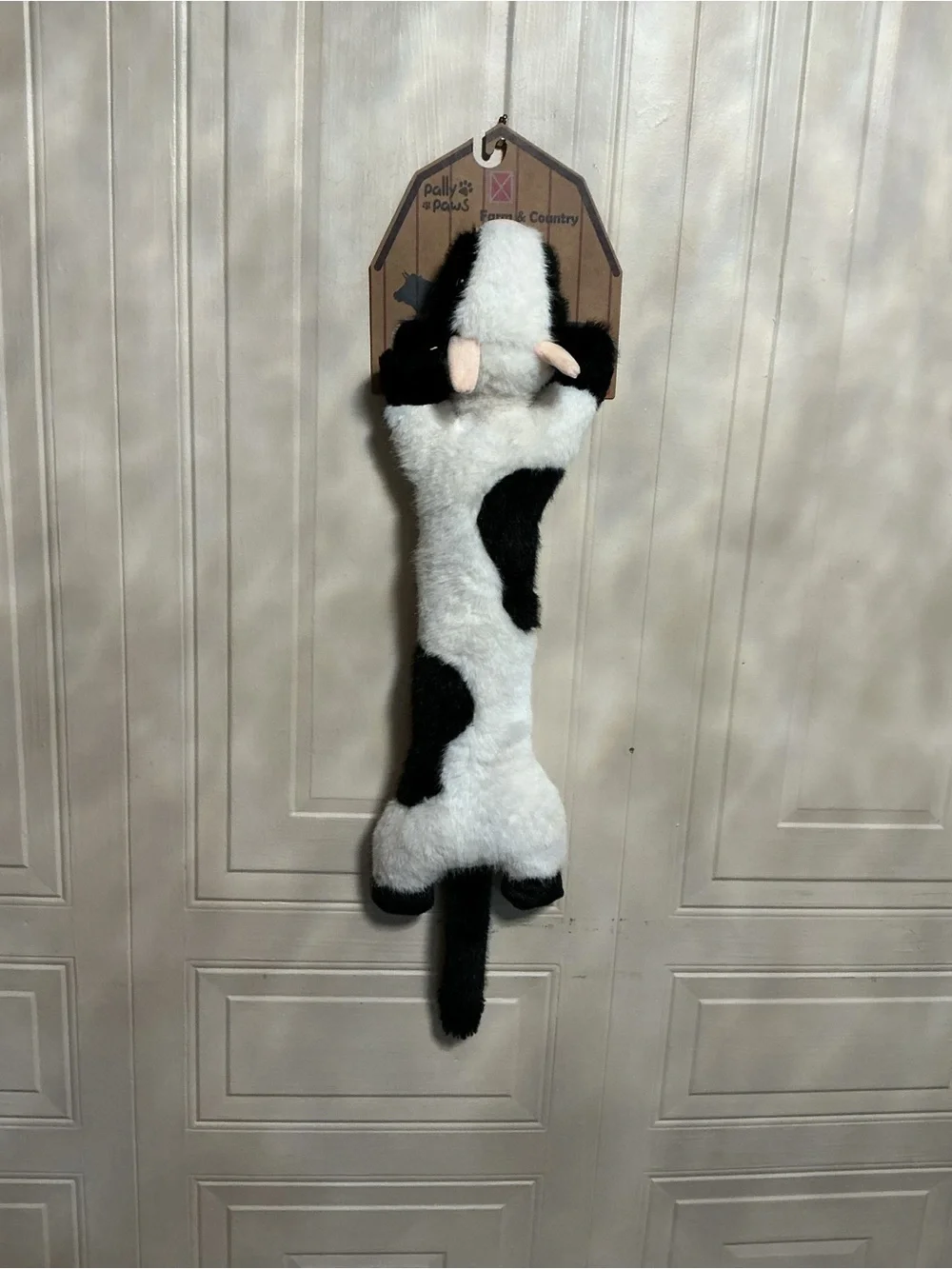 Brand New Pally Paw Long Body  Cow Dog Toy Clinker & Squeaker 24”